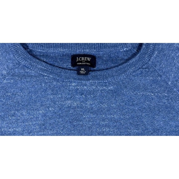 J. Crew Factory XL heather blue crew neck cotton sweater - Picture 3 of 3